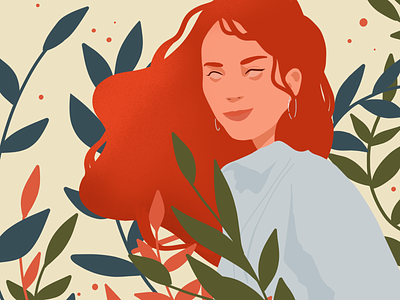 Beautiful Marina art design flat flower crown girl icon illustration procreate app sketch vector