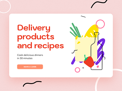 Delivery products and recipes app art cook book delivery design flat food food app free fresh icon illustration products recipe app recipes sketch ui ux vector
