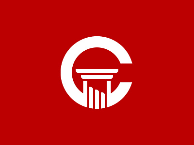 C Logo brand branding column identity logo red school