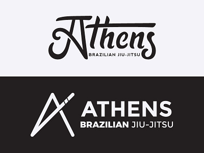 Athens Bjj Unused Logo Options bjj brand custom drawn gym hand logo mma modern process type unused