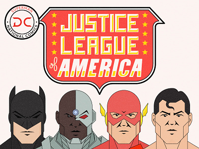 Justice League Portraits america batman comic cyborg dc face flash illustration justice league superman vector