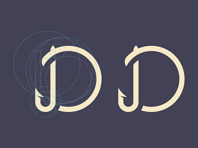 Dirigo Logo Grid branding d design fish grid hook identity letter logo logotype monogram symbol