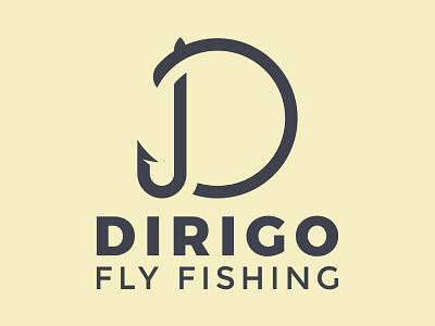 Dirigo Fly Fishing Logo brand branding d grid identity lockup logo mark nature
