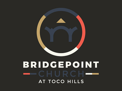 Bridgepoint Church Logo on a Dark BG brand bridge christian church circle identity lockup logo mark modern people point