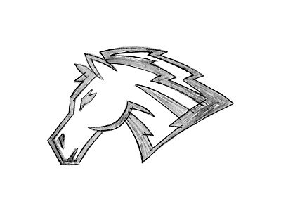 Mustang Sketch action athletic bronco bucking college custom design drawn elementary hand horse illustration mascot mustang school sketch wip