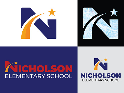Nicholson Logo Lockup brand branding custom design identity letter lettering lockup logo mark modern n school star system typography