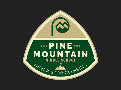 Pine Mountain Badge badge badgehunting brand branding icon identity logo mountain mountain top process sketches typography