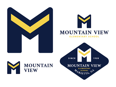Mt View Logo badge badgehunting brand branding custom identity letter lockup logo logosystem m school system v