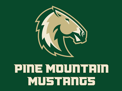 Pine Mountain Mustangs action athletic brand branding bronco custom horse identity illustration mascot mustang school sport sports