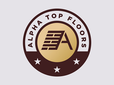 Alpha Top Floors a badge badgehunting brand branding crest custom design floor flooring icon identity letter a logo system