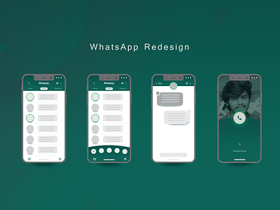 UI Practice: Whatsapp Redesign daily art daily ui design dribbble flat gradient layoutdesign practice re design ui ui ux ui practice uidesign uipractice whatsapp