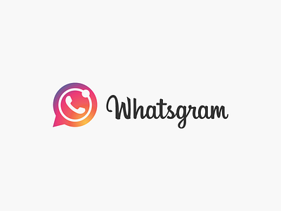 Whatsgram clean design instagram logo logotype simple social socialmedia typography vector whatsapp wordmark