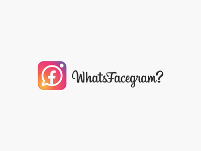 WhatsFacegram? clean combination combo design facebook instagram logo logotype simple social socialmedia triple typography vector whatsapp wordmark