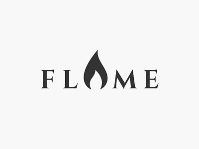 flame wordmark clean design fire flame flat logo simple typography vector wordmark