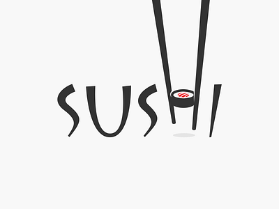 sushi wordmark clean design flat logo logotype simple sushi sushi logo sushi roll typography vector wordmark