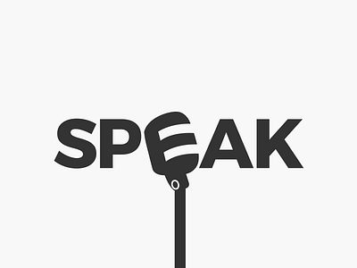 speak logo wordmark clean design flat logo logotype microphone simple speak speakers typography vector wordmark