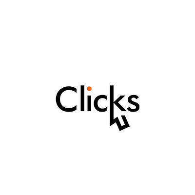clicks clean design flat logo simple typography vector wordmark