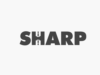 sharp wordmark clean design flat illustration logo negative space negativespace razor sharp simple typography vector wordmark