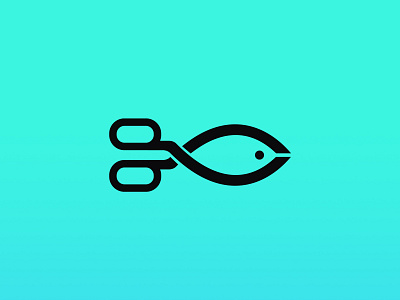 scissors fish logo
