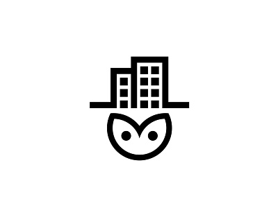 City Owl logo animal city market norwalk clean design flat illustration logo owl simple vector