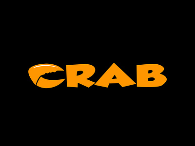 Crab wordmark animal clean crab design flat illustration logo orange simple typography vector wordmark