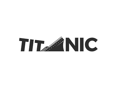 titanic wordmark clean design flat logo logotype ship simple sink sinkdown sinking titanic typography vector wordmark