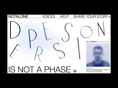 NotAlone depression healing help homepage mental mentalhealth stress uidesign uxdesign website design