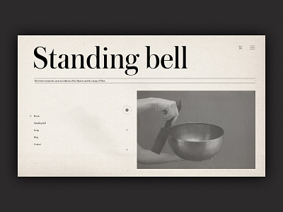 Standing bell Store Design bell ethno homepage meditation music instrument relaxation store therapy uidesign uxdesign website design yoga