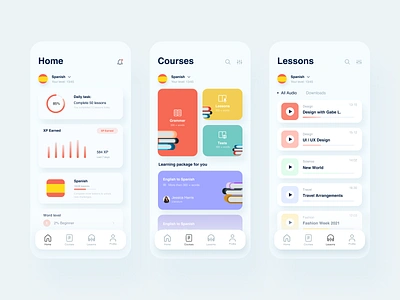 Language Courses App - Spotlight on Language Learning agency animation branding clean design desktop graphic design illustration landing page motion graphics parallax portfolio studio ui uidesign ux design uxdesign visual webdesign website