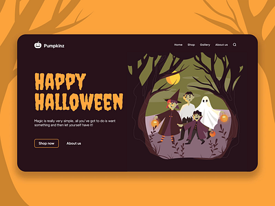 Shop for Halloween costumes ghost halloween holiday homepage illustration pumpkin redesign scary shop spooky season uidesign uxdesign web design website design witch zombie