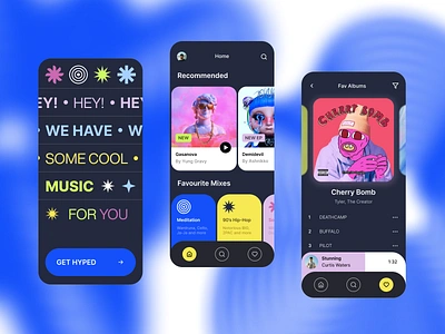 🎶 Music Platform - Immersive Music Experience animation app design brand branding design graphic design illustration interface mobile design music music app music platform music service typography ui uidesign ux ux ui uxdesign