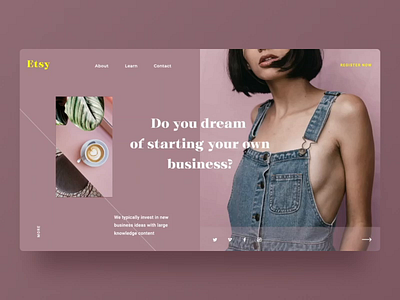 Dream of starting your own business freelance identity branding landing page nude pink uidesign webdesign women