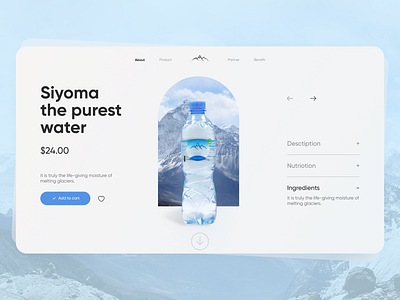 Siyoma water website bottle clean delivery design drink food minimal product shop typography ui ui design ux ux design water
