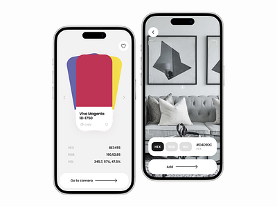 Color Palette & Picker App app camera color design design app generate interieor interior light mobile mobile design pallete red ui ux weekly warm up white