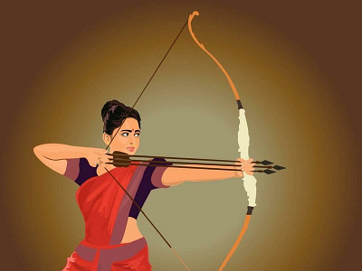 Bahubali Actress flat girl illustration