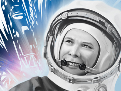 Yuri Gagarin art gagarin illustration yuri