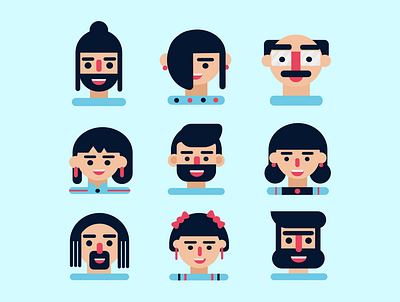 Character Pack avatars characterdesign illustration minimal