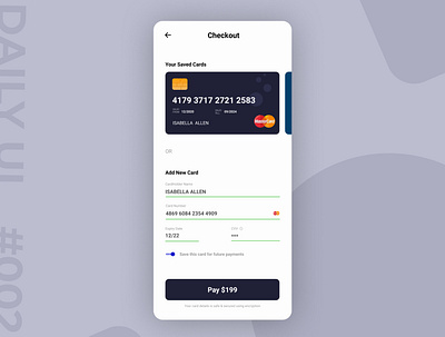 Credit Card Checkout Page - Daily UI #002 appdesign credit card checkout creditcard uidesign