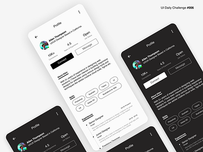Daily UI Design Challenge #006 - User Profile design dailyui designchallenge profile design uidesign uiux