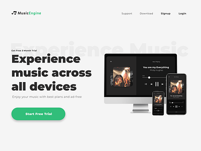 Music Web App landing page - UI Challenge