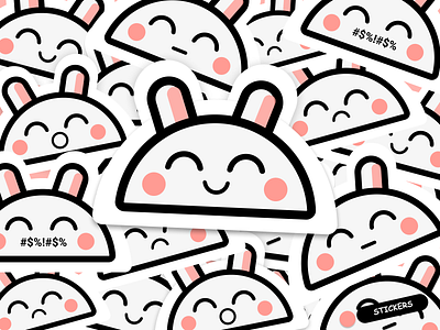 Cute Bunny Stickers cute animal cute illustration minimal stickerdesign stickers