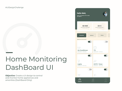 Home Monitoring DashBoard - Daily UI Challenge