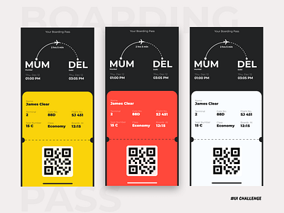 Plane Boarding Pass - UI Challenge boardingpass dailyuichallenge ui design uichallenge uidaily