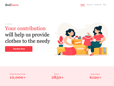 CrowdFunding LandingPage for Clothes Donation 100daysofui crowdfunding campaign dailyuichallenge landingpagedesign uidesign