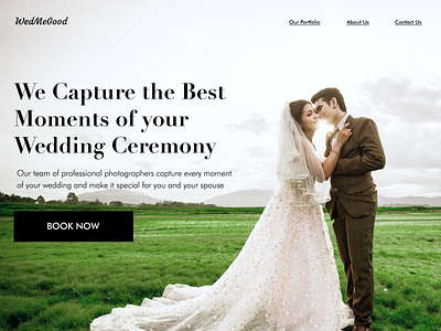 Professional Wedding Photographers Website Homepage banner design uidesign webdesign weddingpage