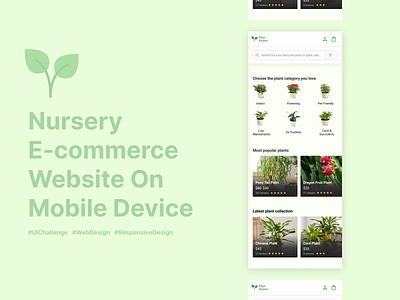 Nursery Mobile Web Design nurseryapp plants online ui uidesign uxdesign webdesign