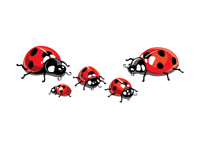 Ladybug design flat icon illustration vector