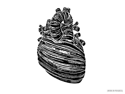 love (wip) brushstrokes gritty heart illustration vector