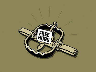 free hugs beartrap free hugs illustration mechanical vector