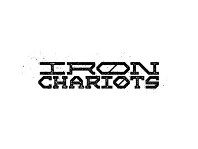 iron chariots lettering typography vector